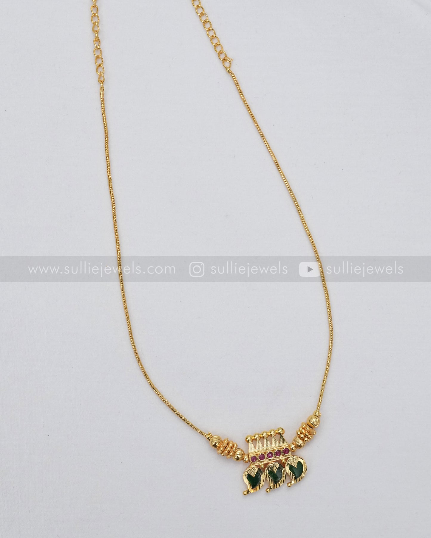 3614 - Traditional Gold Plated Palakka Mango Necklace