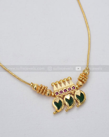3614 - Traditional Gold Plated Palakka Mango Necklace