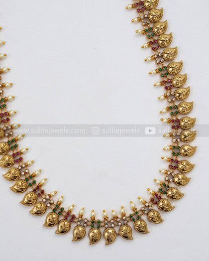 7120 - Multicolour Pearl Gold Mango Haram with Studs