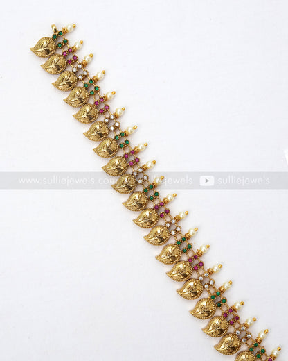 7120 - Multicolour Pearl Gold Mango Haram with Studs