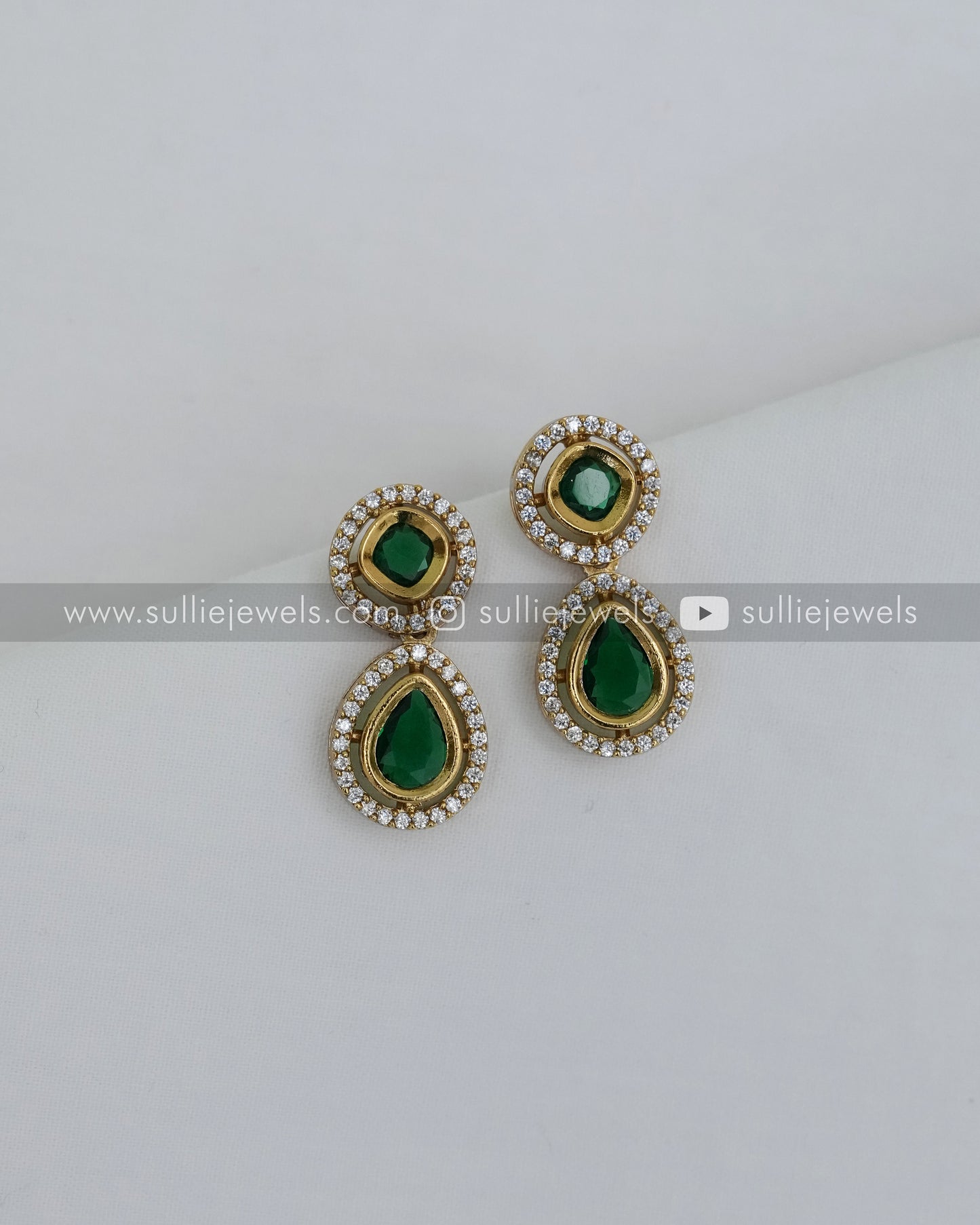 Victorian Green Drop Hasli with Stud