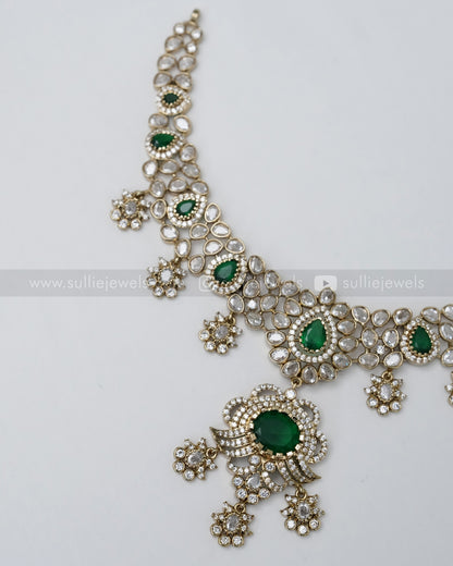 Victorian Emerlad Necklace with Earring