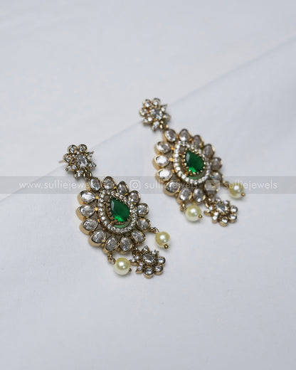 Victorian Emerlad Necklace with Earring