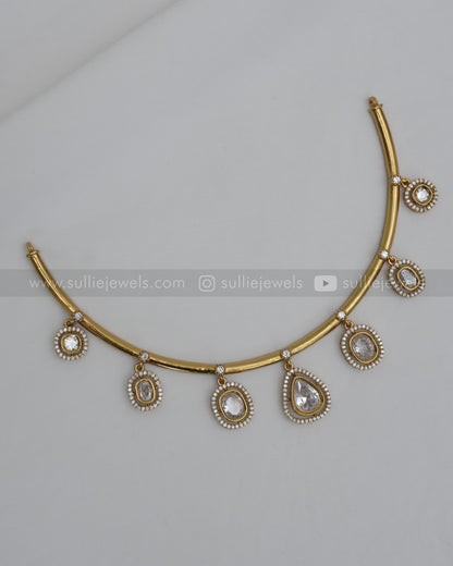 Victorian White Drop Hasli with Stud