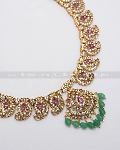3620 - Ruby & Diamond Mango Necklace with Stud