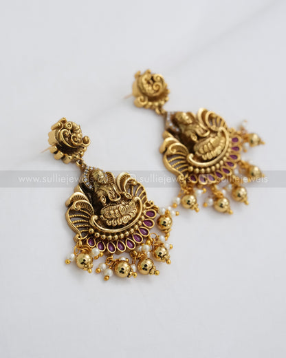 Goddess Ruby Long Chain / Haaram with Earring