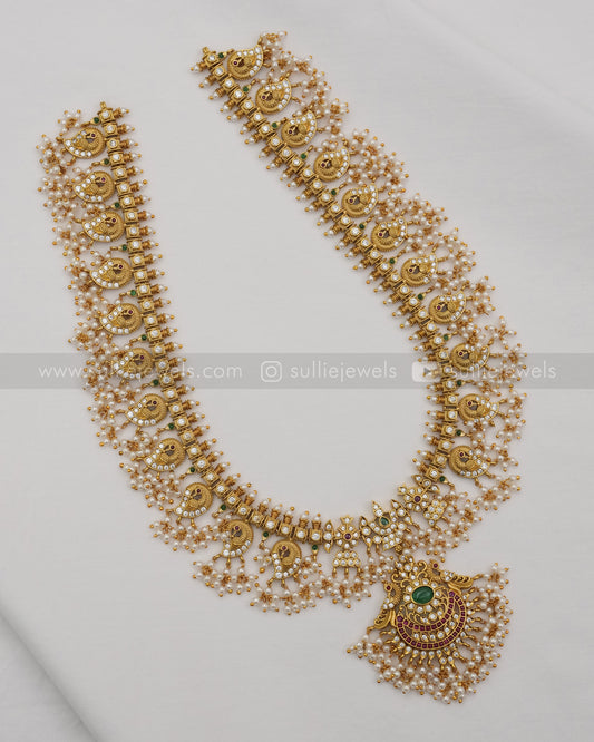 No Idol - Guttapusalu Long Chain / Haaram with Earring