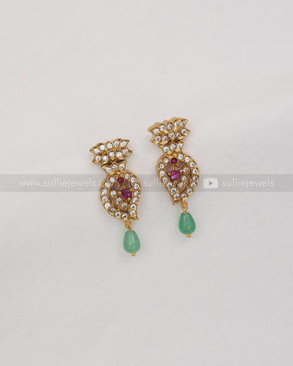 Ruby & Diamond Mango Long Chain / Haaram with Stud