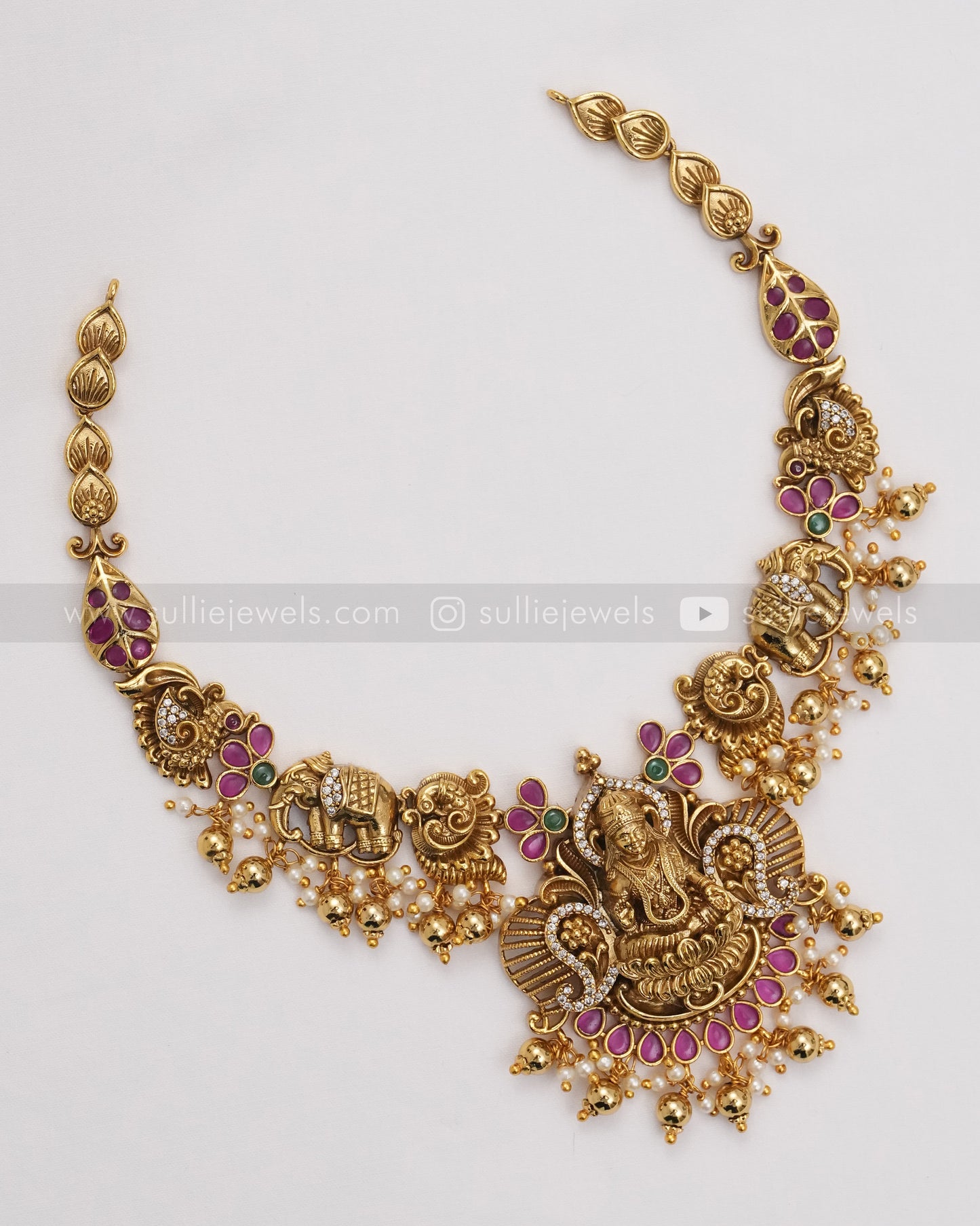 Goddess Ruby Gold Necklace with Earring