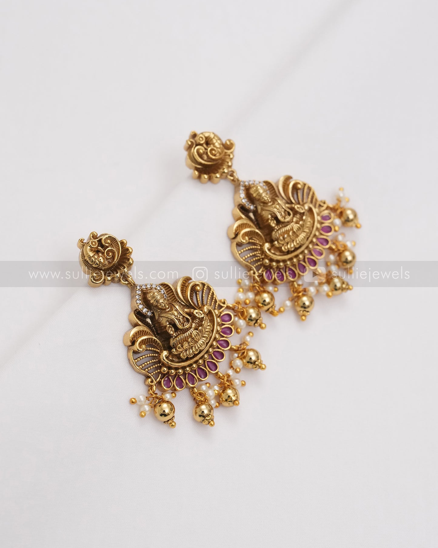 Goddess Ruby Gold Necklace with Earring