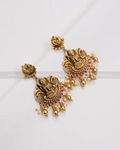 Goddess Ruby Gold Necklace with Earring