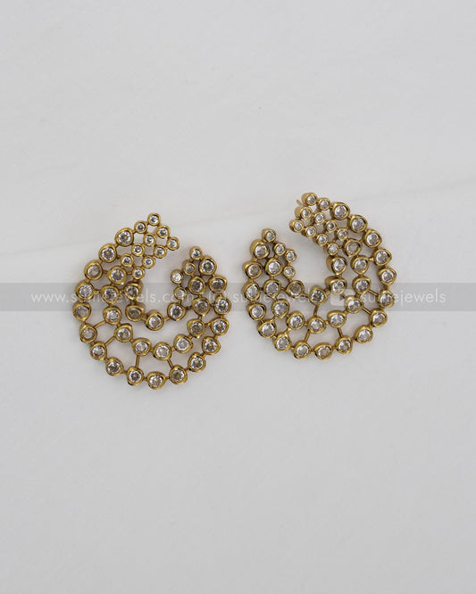 E1180 - Diamond Swirl Stud Earrings
