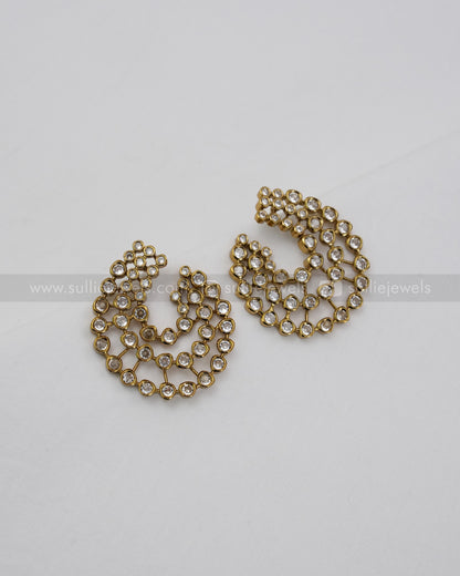 E1180 - Diamond Swirl Stud Earrings