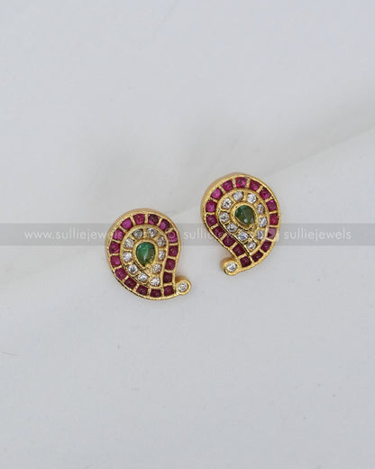 Double Coin / Kaashumaala Broad Necklace with Stud