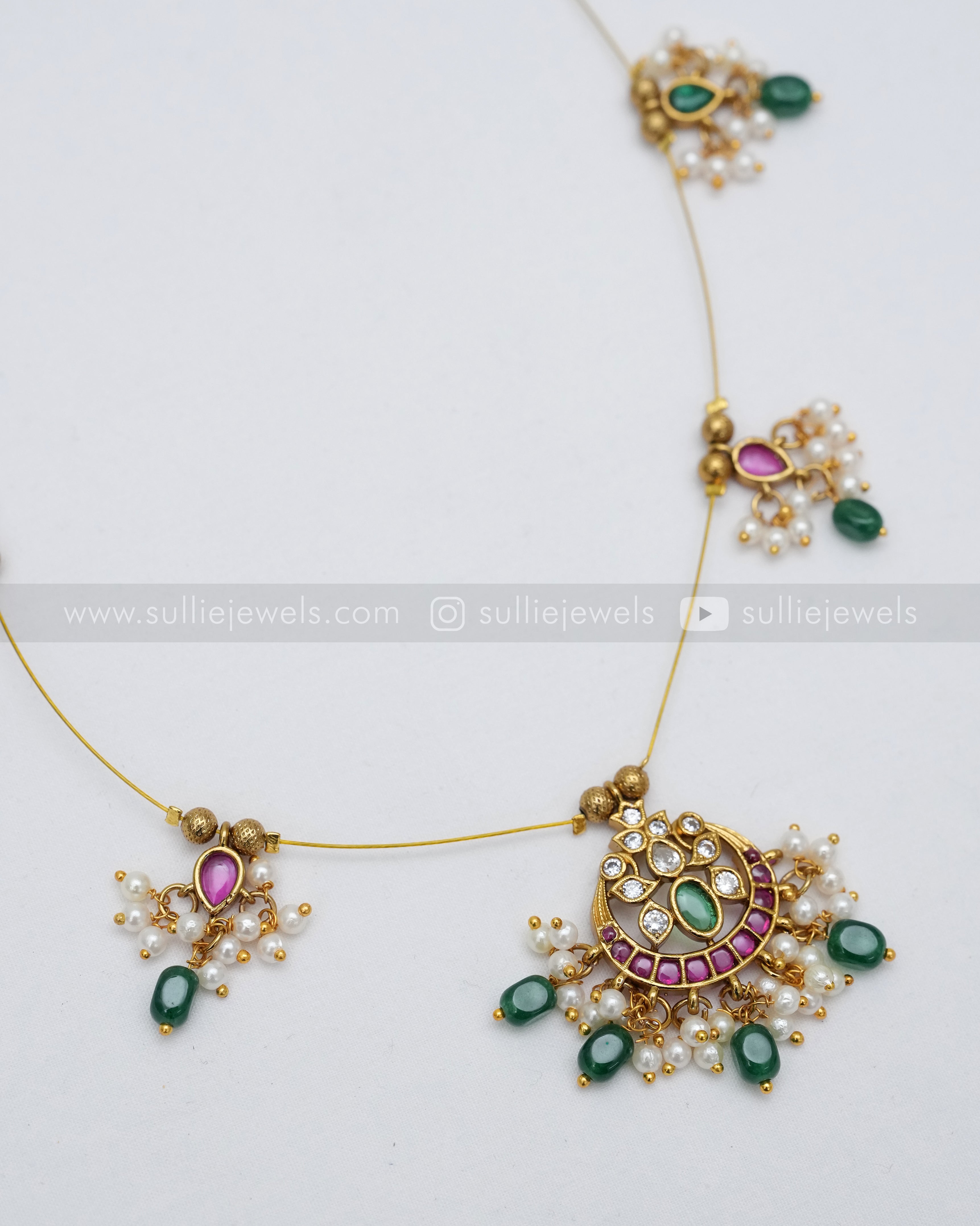 Minimal Kemp Green Beads String Invisible Chain – sulliejewels